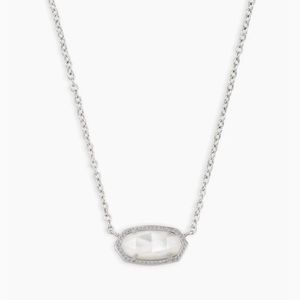 Kendra Scott Elisa Silver Necklace With Ivory Mother Of Pearl